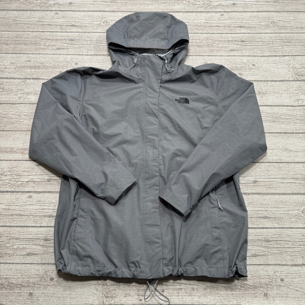 The North Face Rain Jacket Women's 2XL Gray DryVent Waterproof Hooded Softshell